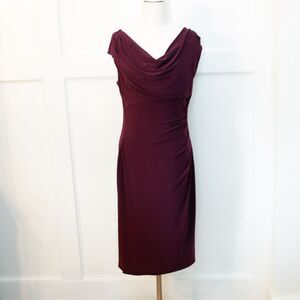 Lauren Ralph Lauren Plum Cocktail Dress Draped 12